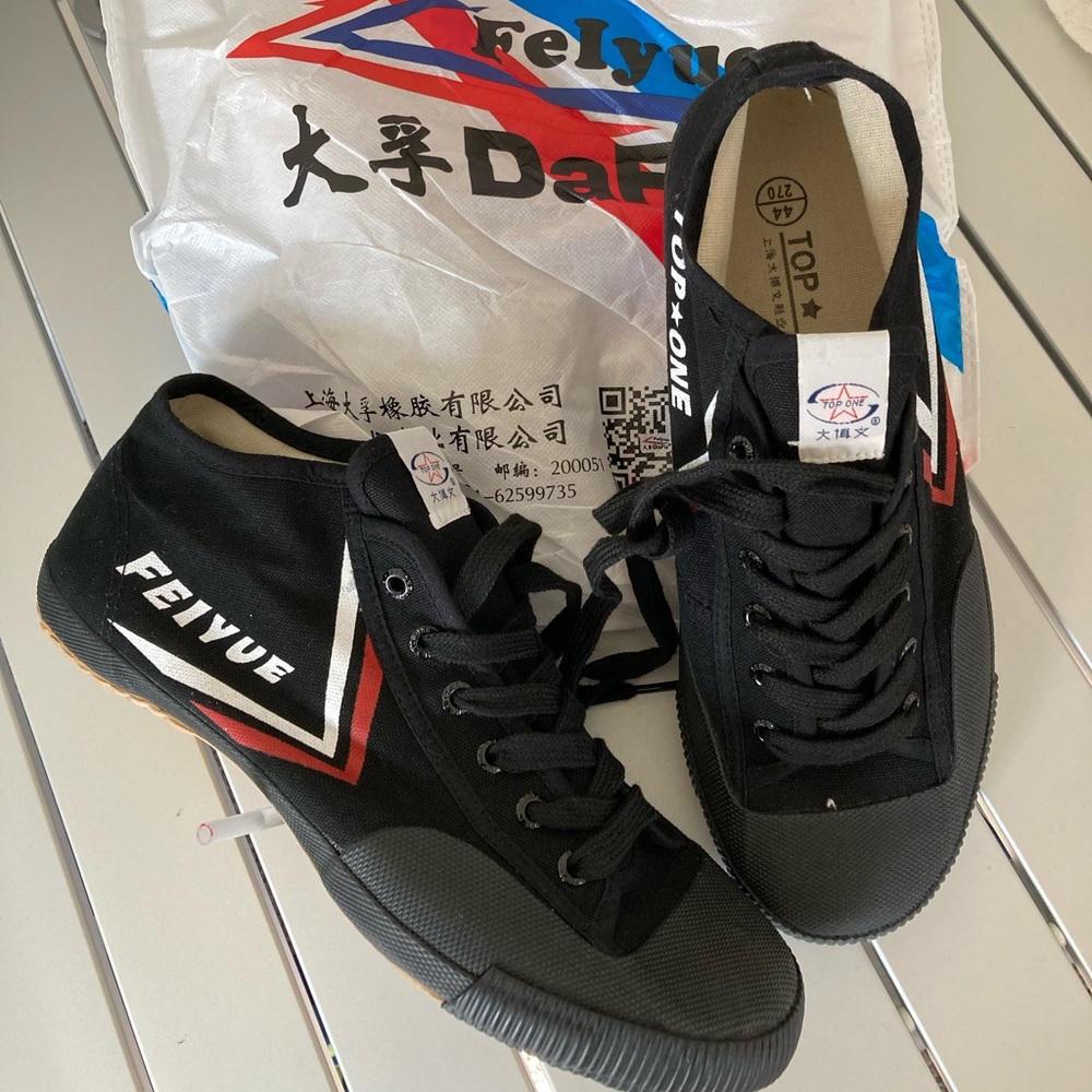 Feiyue Mid Top One Martial Arts Shoe Fashion Sneaker Black 44
